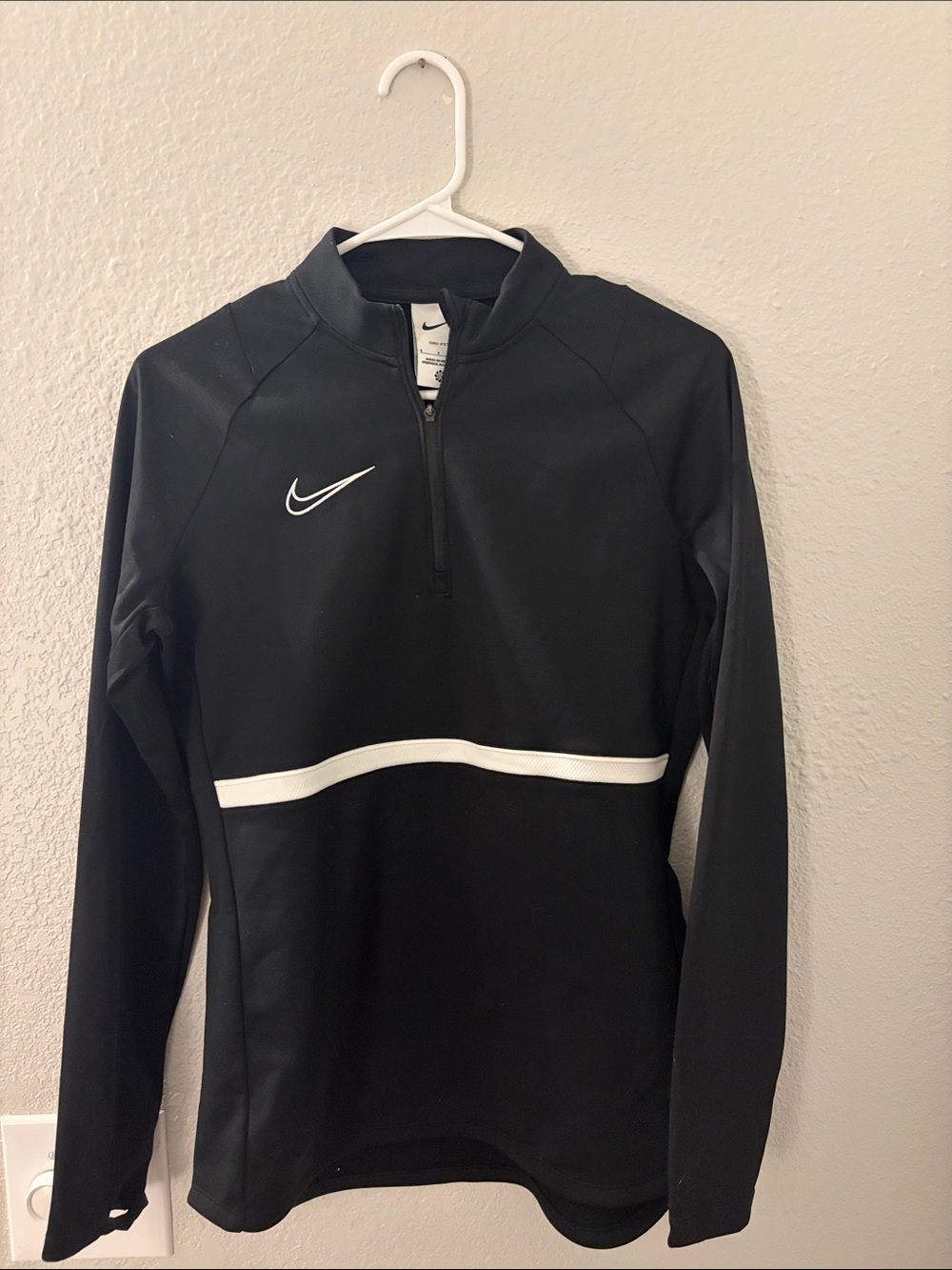 Nike Women's Black Half-Zip Utility Jacket with White Stripe